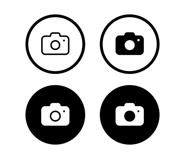 一组相机和照片的简单图标图片下载