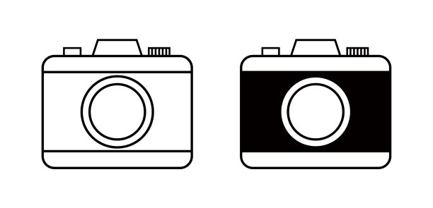 一组相机和照片的简单图标图片下载