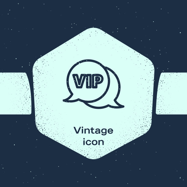 Grunge线VIP在语音气泡图标隔离上图片下载