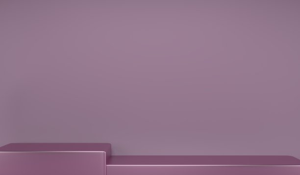 3d渲染工作室与几何形状，讲台在地板上。产品展示平台，模拟背景。图片下载