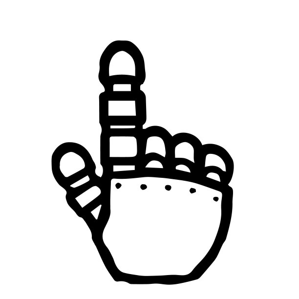 手Cursor019(机器人):涂鸦图标:手绘矢量图标像木版印刷图片下载