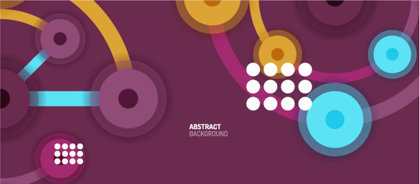 平面风格的几何抽象背景圆图片下载