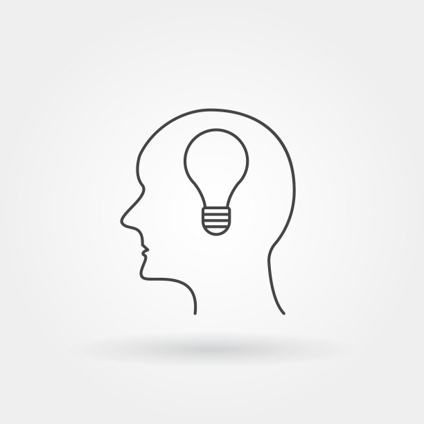 创意头单孤立图标具有现代线条或轮廓风格图片下载