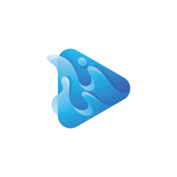 抽象的液体飞溅和三角形播放按钮标志图标图片下载