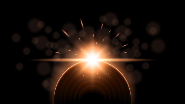 日蚀颜色火黑暗背景向量月亮设计风格空间科学辉光图片下载