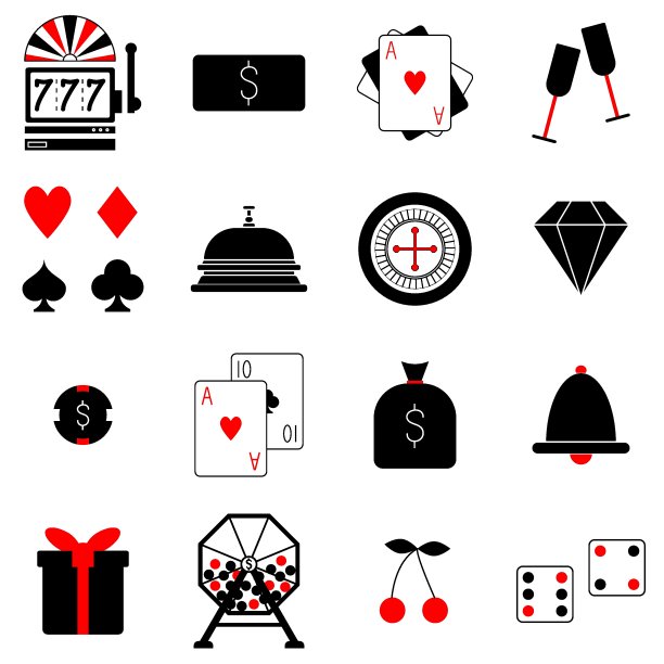 一套赌场和扑克图标图片下载