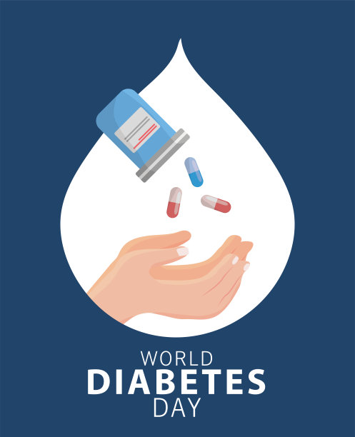 世界糖尿病日活动，瓶药和手接受图片下载