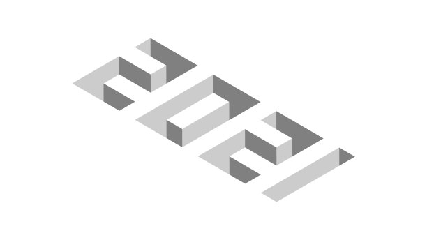 2021. 新年快乐的最小3D数字模板。图片下载