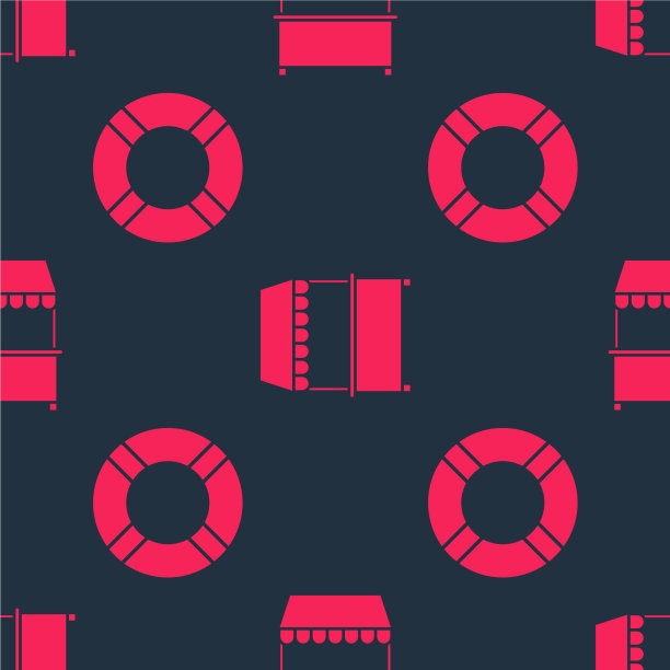 设救生圈及带遮雨棚的摊档图片下载