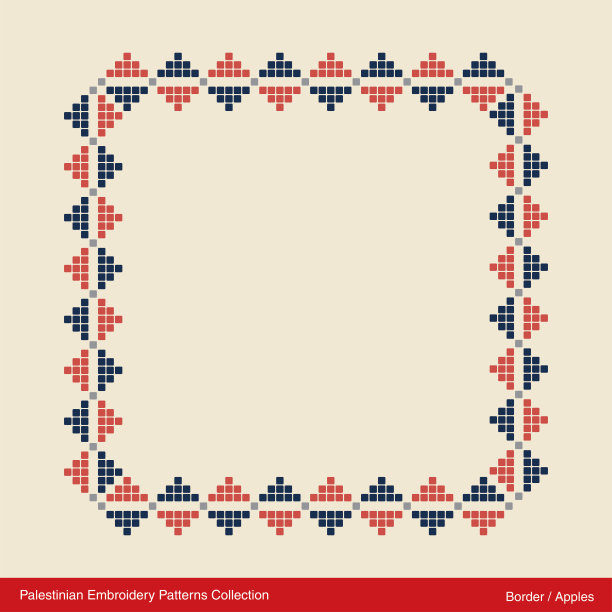 传统的巴勒斯坦刺绣图案。图片下载