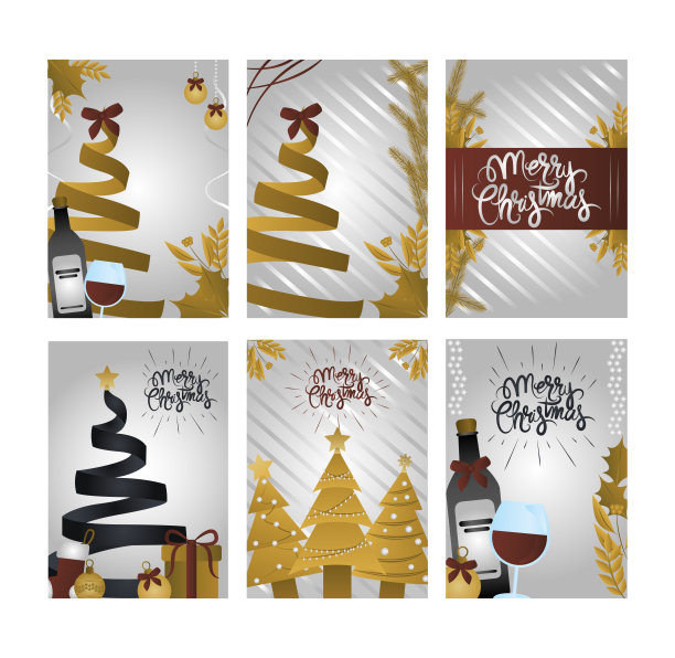 圣诞快乐，派对庆祝邀请卡套图片下载