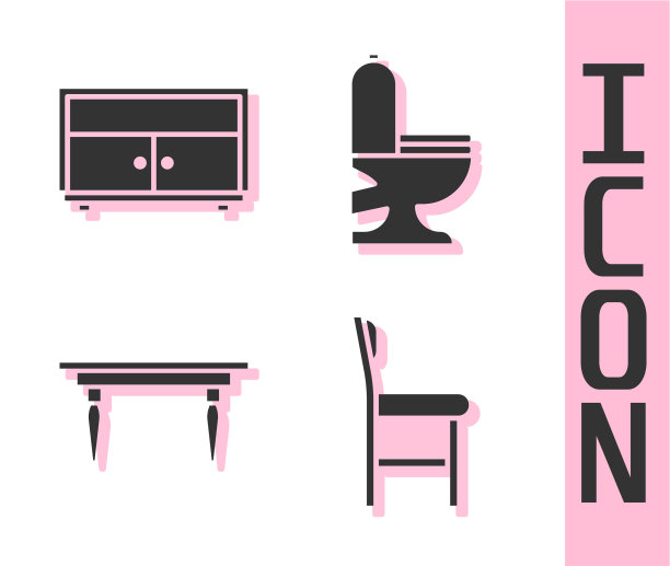 设置椅子，衣柜，抽屉，木桌和图片下载