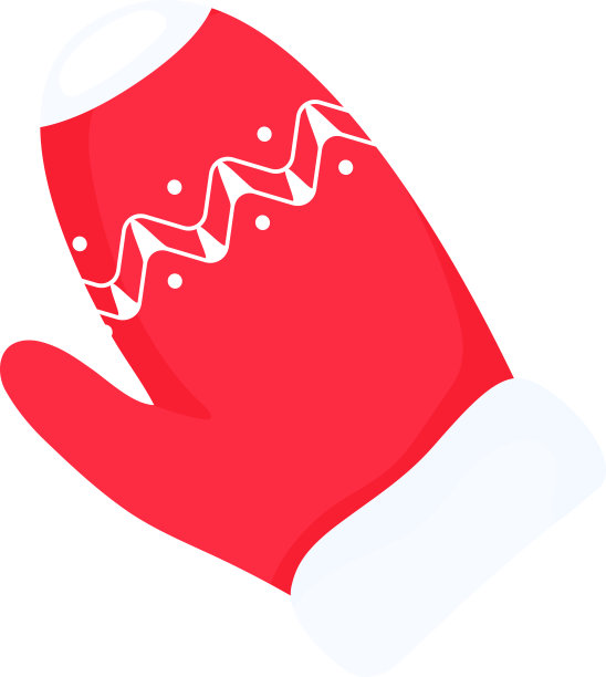 新年的配件。圣诞老人连指手套。新年晚会的装饰图片下载