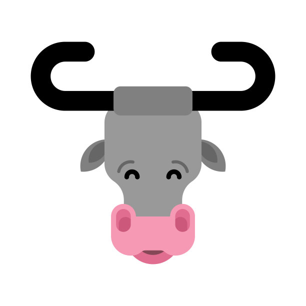 牛的头孤立。农场动物面矢量插图图片下载