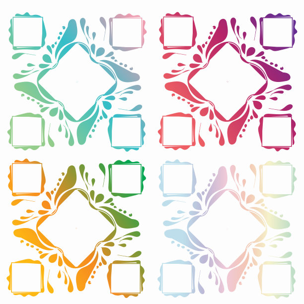 设置渐变帧。漂亮的颜色和形状的框架。用于文本或照片。图片下载