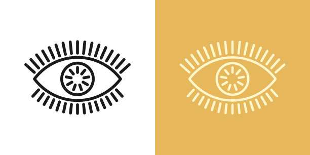 用可编辑的笔触勾勒魔眼图标。线性眼征，虹膜，视力健康图片下载