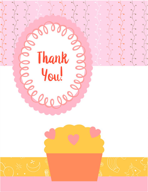可爱的设计模板谢谢你的卡。模板剪贴簿与手绘涂鸦模式。生日，周年纪念，聚会邀请。向量图片下载