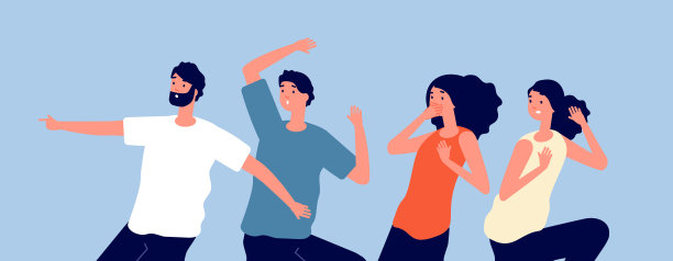 人恐慌。恐惧，紧张的表情成年人。女人害怕，男人焦虑的反应。团队震惊震惊，恐惧矢量插画图片下载