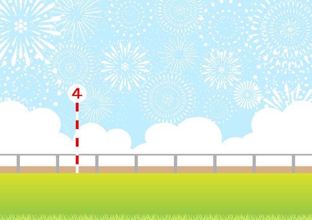 体育场和烟花赛马跑道插画图片下载