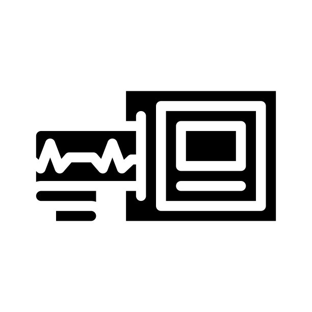 移除心电图字形图标矢量插图图片下载