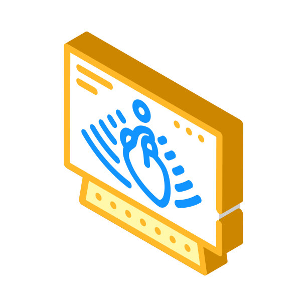 心脏超声等距图标矢量插图图片下载