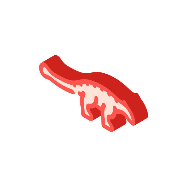 甲龙恐龙等距图标矢量插图图片下载