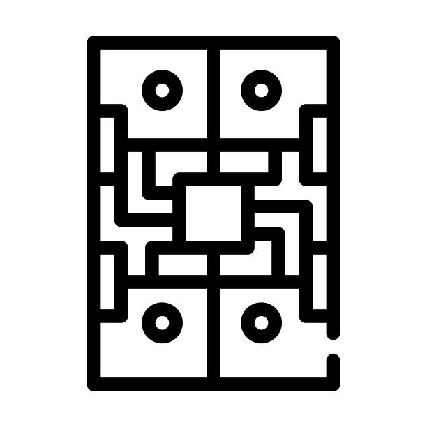 通用平台的机器人线图标矢量插图图片下载