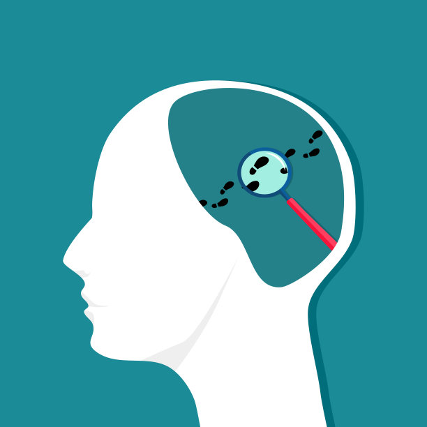 放大镜留下的脚印。“u200b”u200ba侦探的想法。向量图片下载