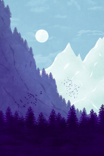 北部森林中的高山图片下载