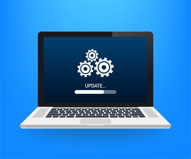 系统软件更新、数据更新或同步屏幕上的进度条。矢量图图片下载