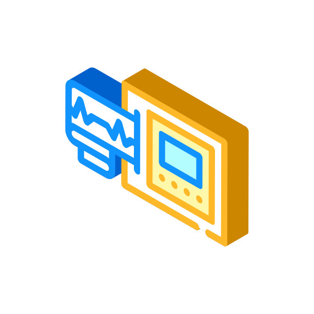 移除心电图等距图标矢量图图片下载