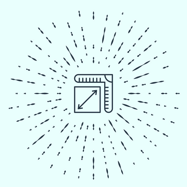 黑色线纸大小图标孤立在灰色背景。抽象的圆随机点。向量图片下载