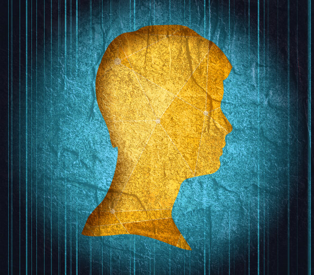 男性头部的剪影。图片下载