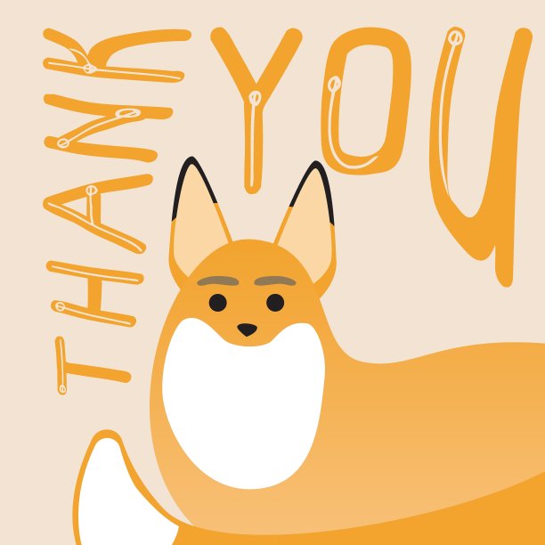 谢谢你和狐狸文字孤立作为感恩节的概念，平矢量股票插图与可爱的狐狸作为感谢问候图片下载