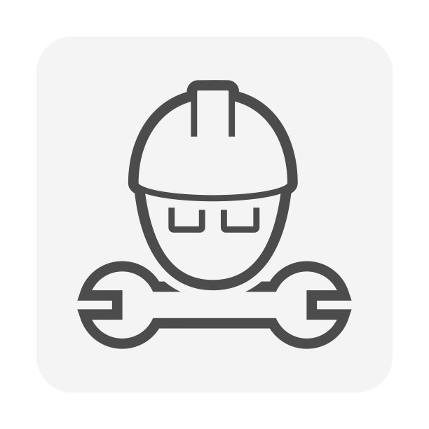 工业工人与扳手矢量图标设计图片下载