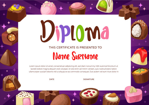 文凭证书模板儿童教育图片下载