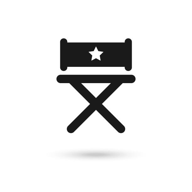 导演黑色图标，细线，轮廓和笔触样式。矢量插图黑色导演矢量图标图片下载