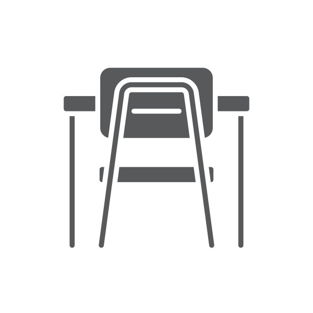 课桌和椅子的图标符号隔离在一起图片下载