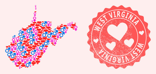 拼贴爱微笑地图西弗吉尼亚州图片下载