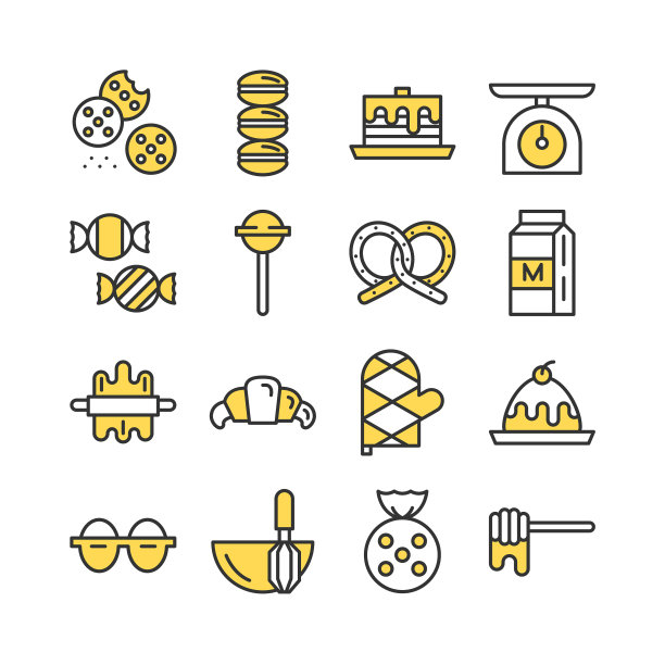 面包房图标设置彩色图标收集图片下载