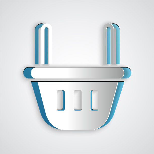 剪纸购物篮图标孤立在灰色图片下载