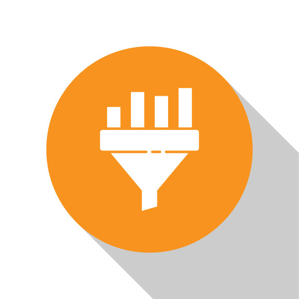 白色销售漏斗和市场图表图片下载