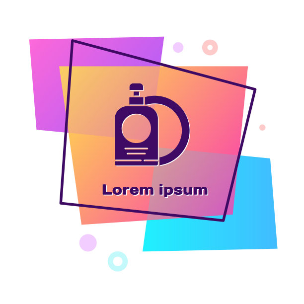 紫色的洗碗液瓶和盘子图标图片下载