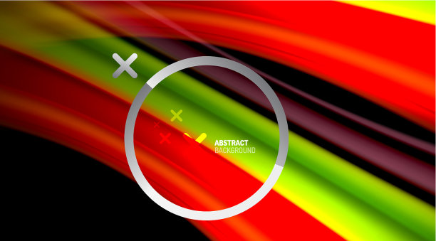 漩涡曲线模糊了彩色全息线图片下载