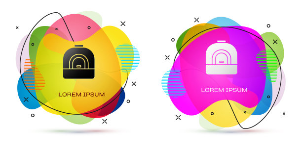 彩色烤箱图标孤立在白色背景图片下载