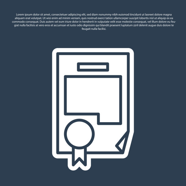 蓝线证书模板图标隔离在图片下载