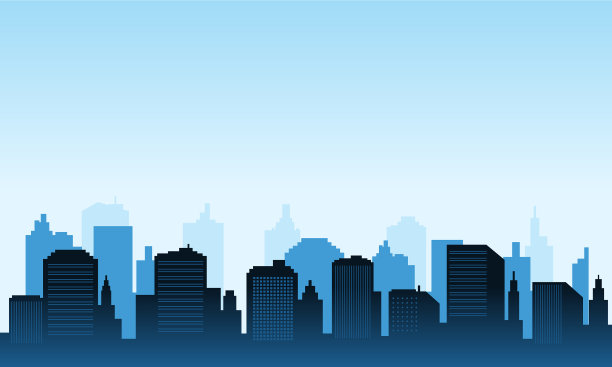 城市蓝色背景日光全景图片下载