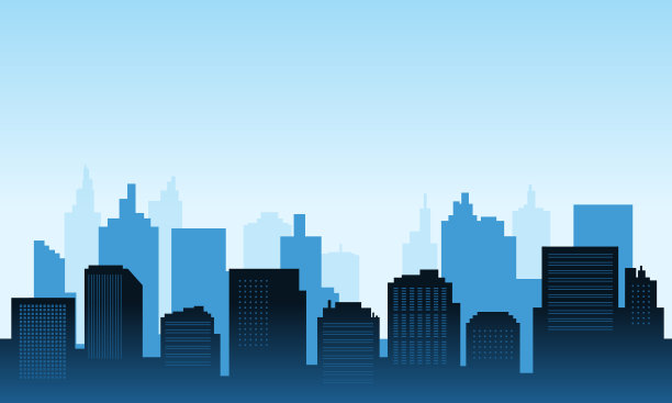 城市蓝色背景日光全景图片下载