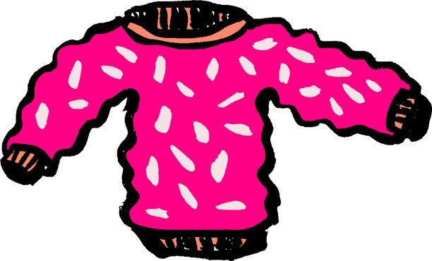 粉红色毛衣卡通和手绘风格图片下载