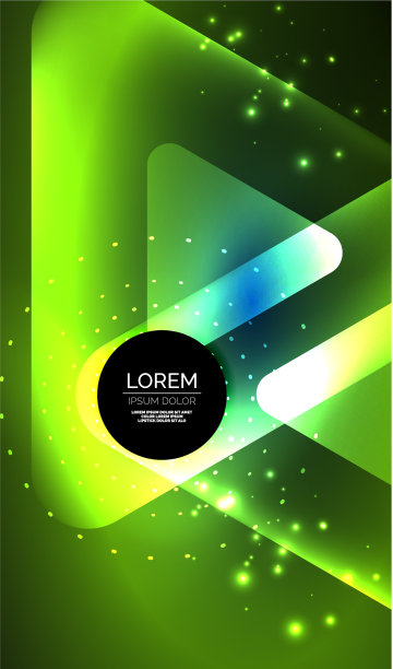 发光的霓虹灯闪亮透明抽象几何图片下载